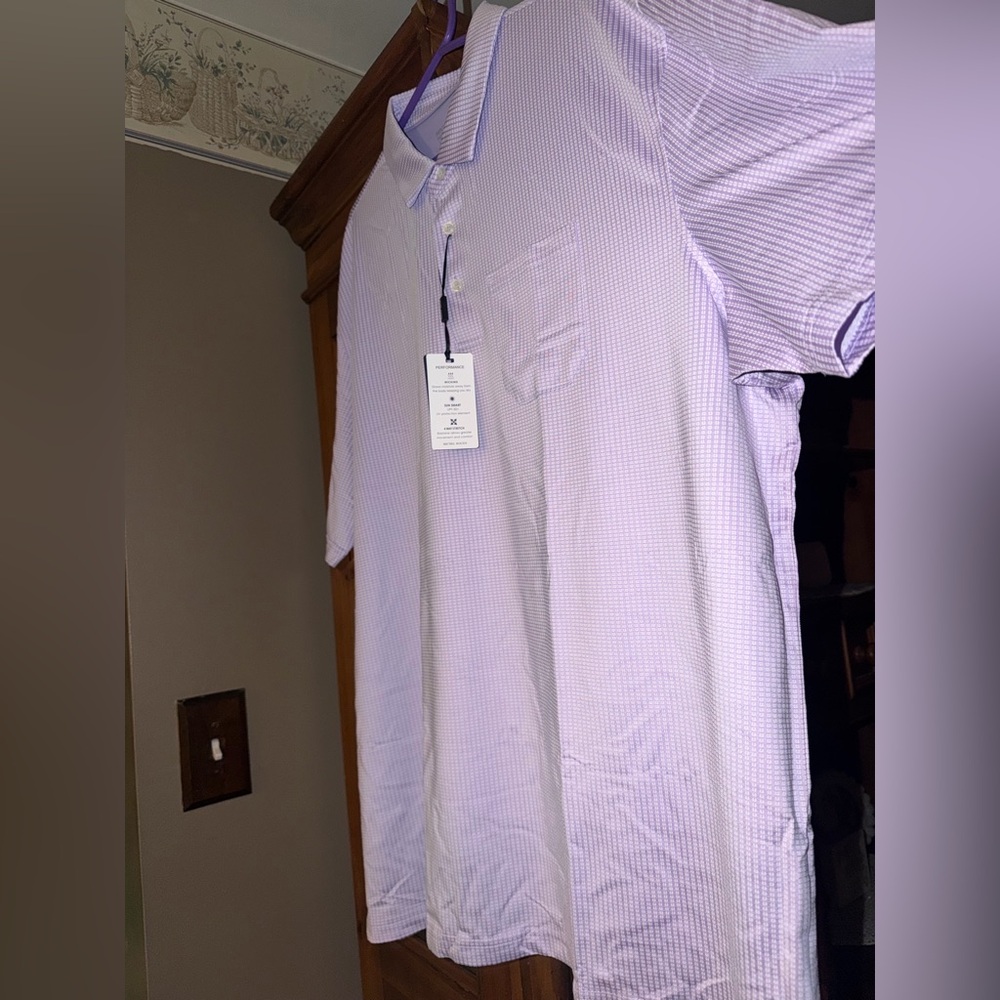 NEW NWT 3X Men's Purple Polo MICHEL ROUEN Shirt.